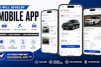 readymade mobile app, car rental app, car auction app and taxi booking app