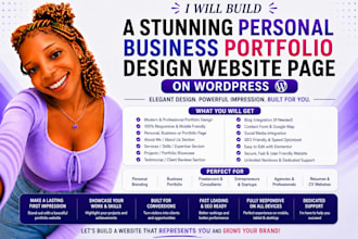 design a stunning personal business porfolio design website page on wordpress