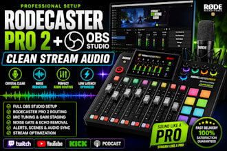 setup rodecaster pro 2 with obs for professional streaming audio