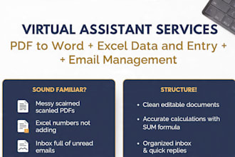 handle admin tasks, data entry, and excel sheets