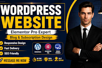 design wordpress website, elementor pro blog and subscription site