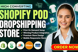 setup shopify print on demand with printify shopify dropshipping store etsy pod