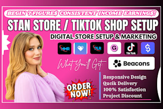 setup stan store, gumroad beacon ai stan store marketing, tiktok shop systeme io