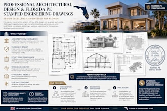 provide florida permit ready architectural design and pe stamp