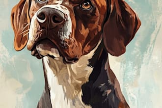custom pet portrait, dog portrait, cat portrait