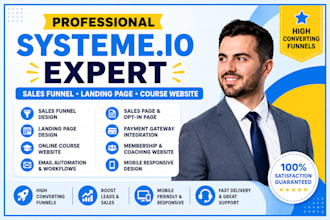 build automated systeme io sales funnel landing page systeme io course website