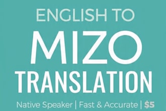 translate english to mizo language professionally