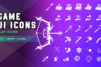 create flat game UI icons