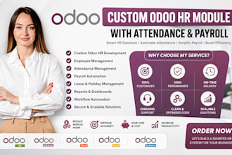 develop custom odoo hr module with attendance and payroll