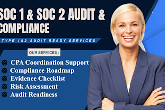 prepare soc 1 and soc 2 audit report compliance for startups and saas companies