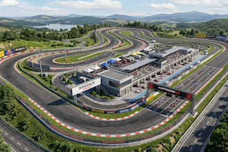 design 3d kart race design, kartdrome design, kart track , sim race circuit