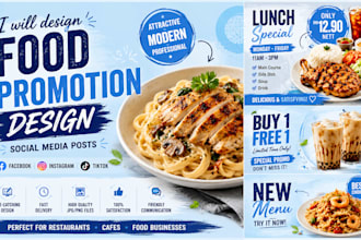 design attractive food promotion posts for social media