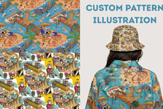 design a fun illustrated pattern that tells your brand story