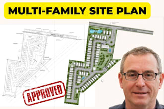 design site plan for multi family project using autocad, site grading plan