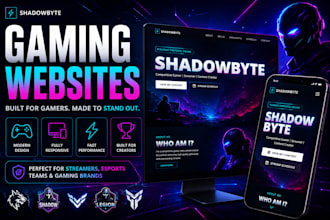 build a modern gaming or streamer website