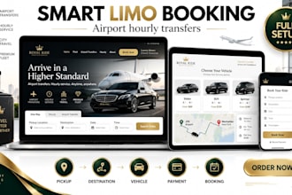 build limousine website chauffeur booking black car airport transfer designs