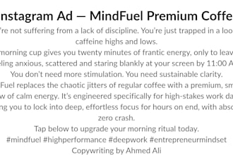 write high converting instagram ad copy for fitness and health brands