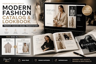 design fashion product catalog, beauty product lookbook, magazine layout design