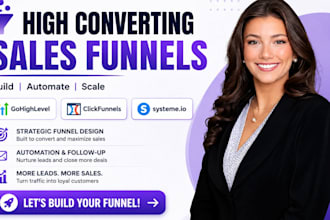 build and design sales funnel in clickfunnels or gohighlevel
