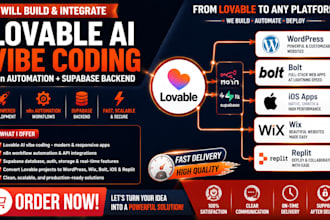 lovable ai vibe coding n8n supabase lovable to wix wordpress bolt ios replit ai