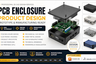 design pcb enclosure, product prototype, and 3d cad model for manufacturing