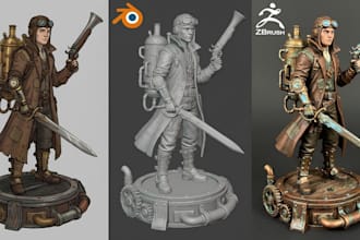 convert 2d image to 3d character model 3d miniature figurine stl for 3d printing