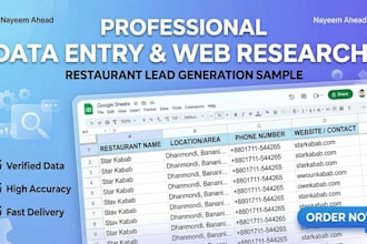 do professional data entry, web research, and restaurant