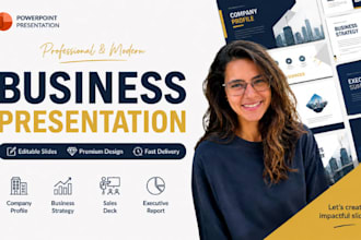 corporate business presentation, company profile, powerpoint slides design