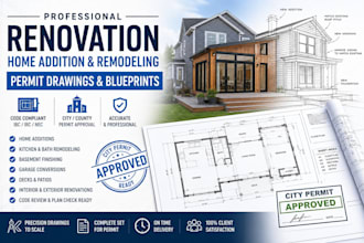 draw renovation home addition remodeling permit drawings blueprints city permit