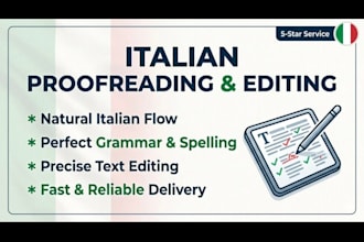 proofread, edit, and rewrite your text in natural italian