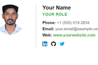 design a professional HTML email signature