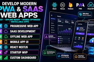 develop progressive web app saas mobile app offline web app for startup business