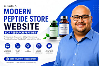 create a modern peptide store website for research peptides
