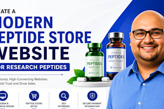 create a modern peptide store website for research peptides