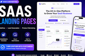 design high converting saas landing pages, lead generation and product marketing