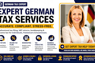 handle german tax filing, vat return, bookkeeping, income tax, german vat