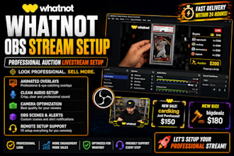 setup whatnot obs stream with overlays for professional auction sellers