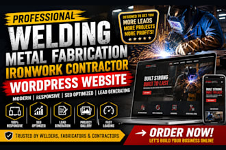 design welding metal fabrication and ironwork contractor wordpress website