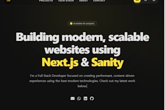 build a full stack website using nextjs and sanity with SEO