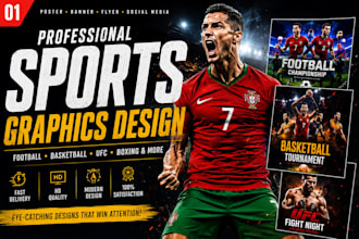 design sports poster, sports graphics, banner and flyer design