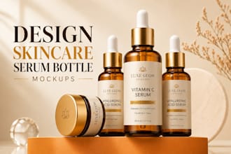 design skincare serum bottle mockups, amazon listing image, blender 3d rendering