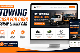 build modern towing website cash for cars website scrap junkcar website