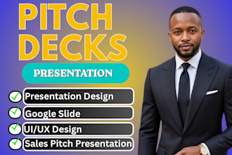 design  a professional investor pitch deck and powerpoint presentation