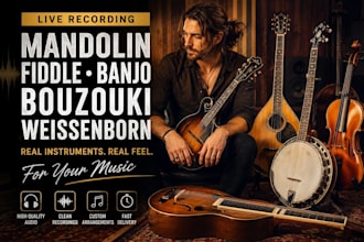 record mandolin, fiddle, banjo, bouzouki, weissenborn for your audio