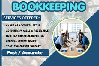 quickbooks cleanup, bank reconciliation, and bookkeeping, financial statement