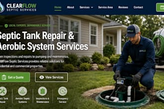 design wix septic company website tank repair website aerobic septic website