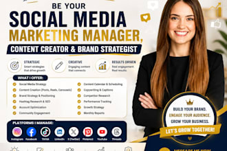 be your social media marketing manager, content creator and brand strategist