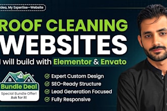 build roof cleaning soft washing website with elementor and envato template