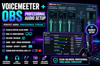 setup voicemeeter banana potato and obs audio mixer professionally