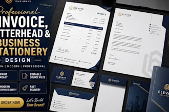 create a custom invoice editable template and letterhead